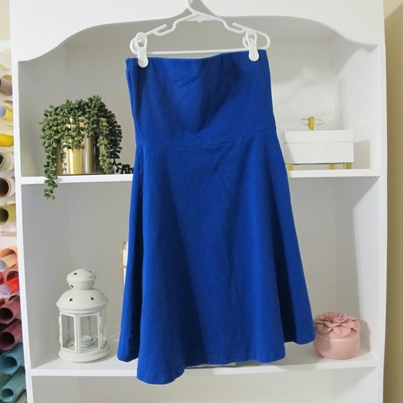 Women's Express Casual Sleeveless Tube Summer vacation Dress Size Small Blue GUC - Picture 4 of 6